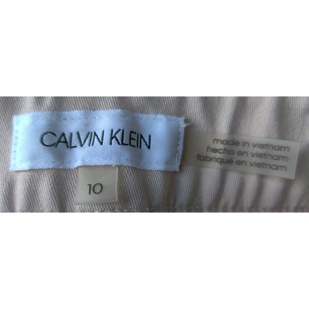 CALVIN KLEIN Blush Pink Stretch Cotton Blend Pants Size‎ 10 Pockets